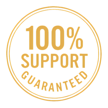100 percent support guaranteed badge